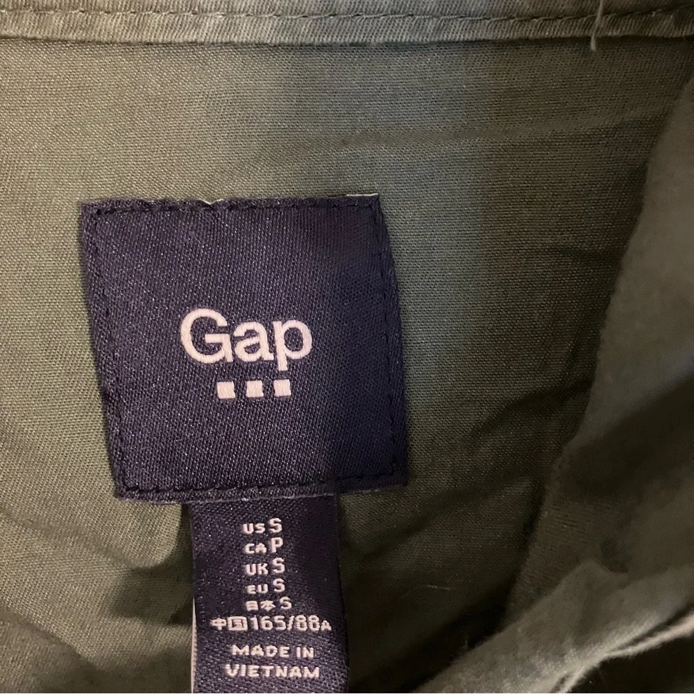 Gap Women's Utility Jacket Olive Baby Tweed Size Small 3/4 Sleeve Full Zip‎